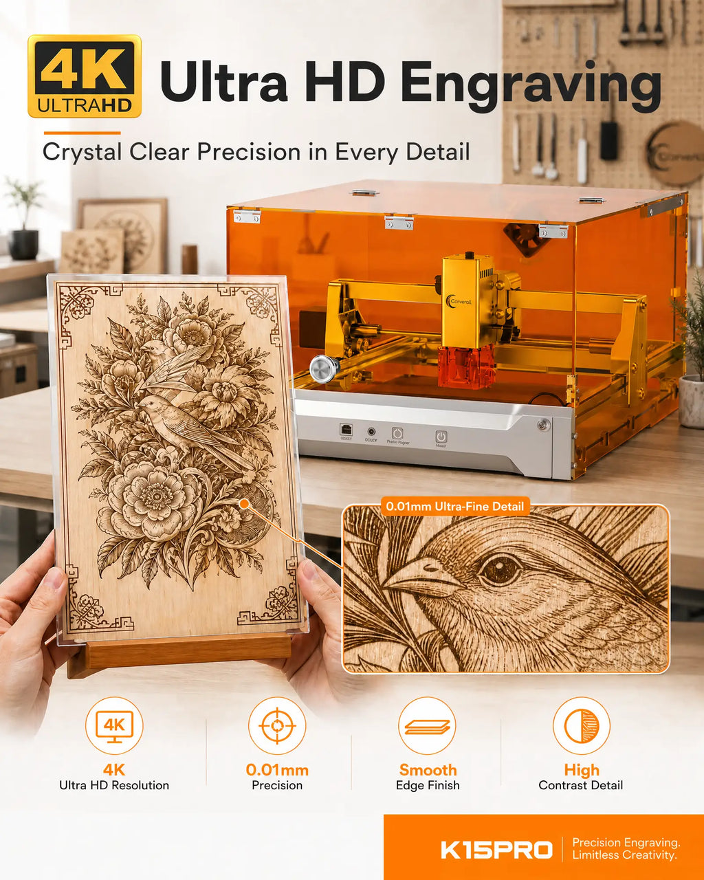 Carverall K15 Pro Mini Portable Laser Engraver | 300x200mm