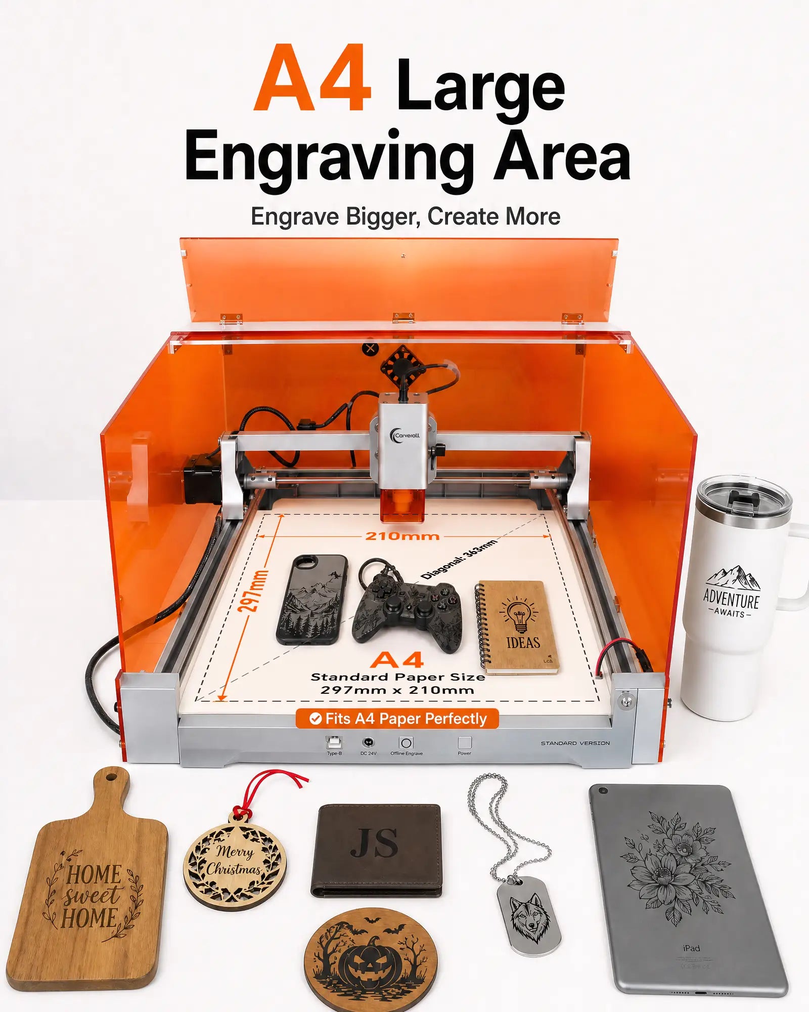 Carverall K15 Pro Mini Portable Laser Engraver | 300x200mm