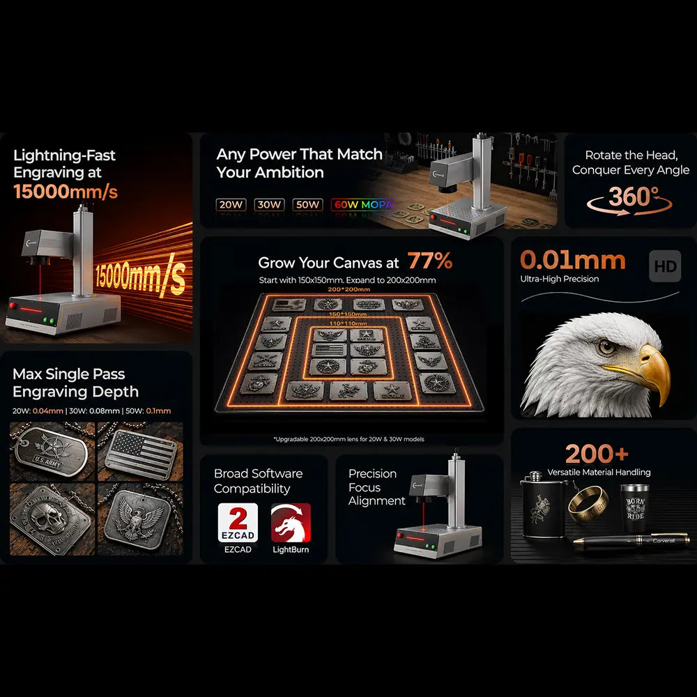 Carverall Z12 JPT Fiber Laser Engraver for Metal & Plastic